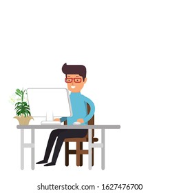 Office Worker Computer Stock Illustration 1627476700 