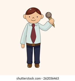 Office workers theme elements 