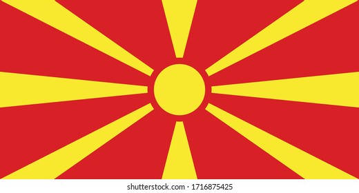 Official Large Flat Flag of North Macedonia Horizontal