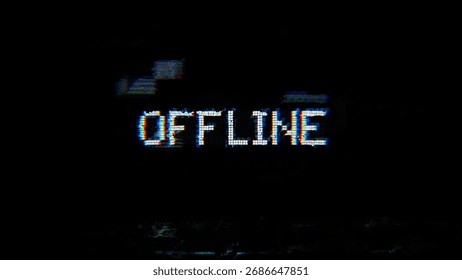 Offline error with pixel glitch effect