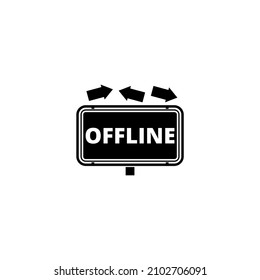 Offline Sign Isolated On White Background