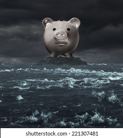 Offshore Account And Overseas Banking Concept As A Tax Haven Symbol As A Piggy Bank On An Island Surrounded By A Turbulent Ocean As An Icon For Tax Evasion Or Financial Secrecy.