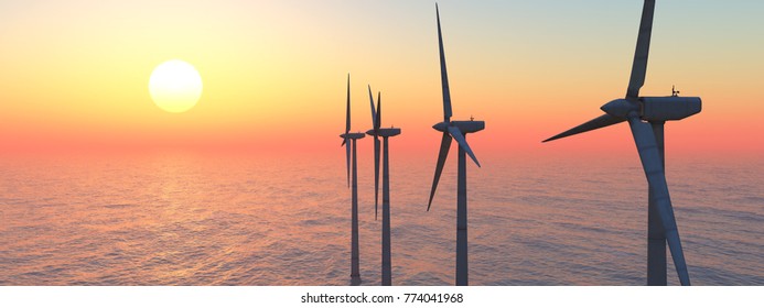 Offshore wind power
Computer generated 3D illustration