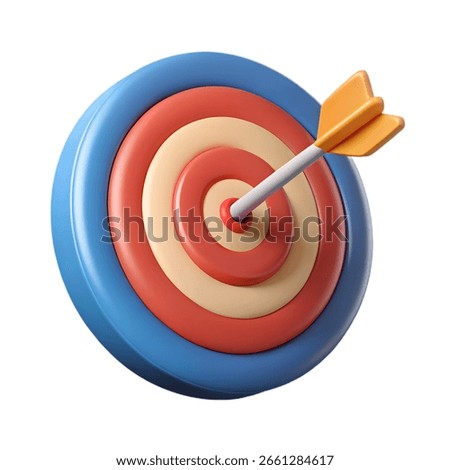 Off-Target 3D Target Icon - Attempt, Learning, and Imperfect Outcome Symbol