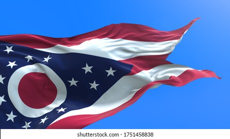 Ohio - United States of America State - USA - 3D realistic waving flag background