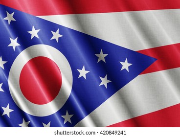 Ohio Waving Flag Close