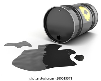 Oil Barrel Spill Puddle Isolated