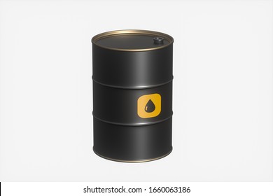 Oil Barrel With White Background,3d Rendering. Computer Digital Drawing.