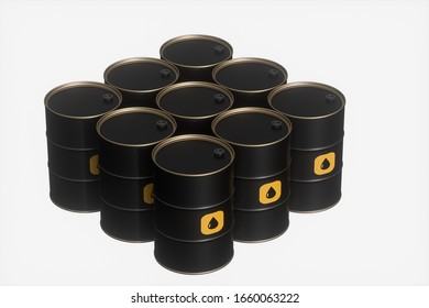 Oil Barrel With White Background,3d Rendering. Computer Digital Drawing.