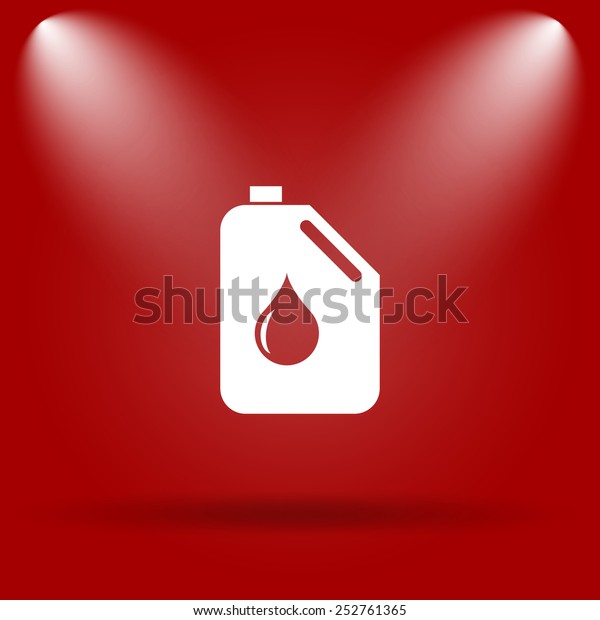 Oil can icon.
Flat icon on red background.
