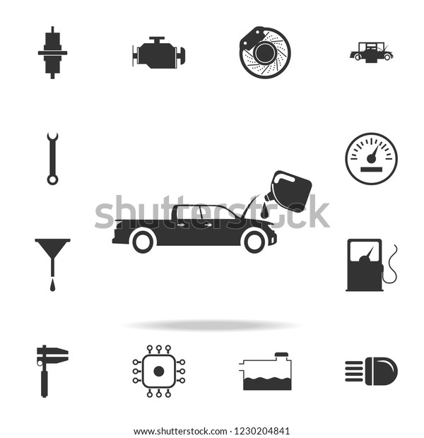 oil change in the car\
icon. Detailed set of car repear icons. Premium quality graphic\
design icon. One of the collection icons for websites, web design,\
mobile app