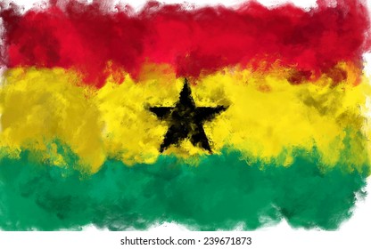 Oil Color Ghana Flag 