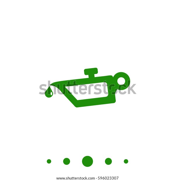 Oil Icon Illustration.  Flat green pictogram\
on white background