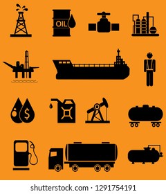 Oil Icon Set Stock Illustration 1297648975