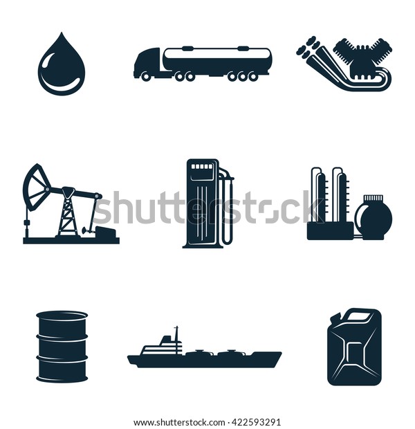 Oil\
icons, icons isolate on a white background, a set of gasoline\
filling station with fuel tankers and a barrel of gasoline icons,\
oil station manufacturing and marketing of oil\
icons