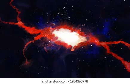 Oil paint a deep space collapsing wormhole. Artistic vision.