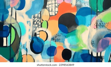 Oil paint drawing. Abstract colored background. Abstraction in the style of impressionism. Modern surrealist painting. Good as a poster for wall decor. Surreal design. Hand drawn texture template.
