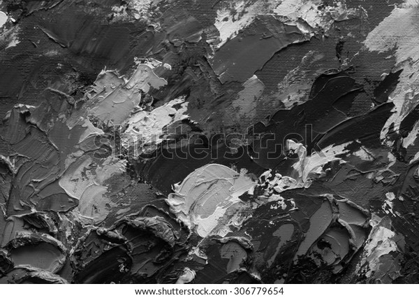 Oil Paint Texture Grunge Black White Stock Illustration 306779654