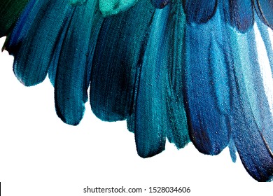 Oil Painted Feathers On Canvas. Hand Drawn Oil Painting. Abstract Art Background.  Colorful Texture. Brush Strokes Of Colorful Paint. Fragment Of Artwork. 5