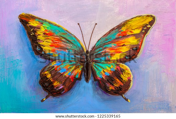 油彩美しい蝶 のイラスト素材