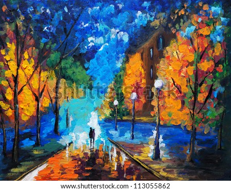 Oil Painting - Dating Tonight
