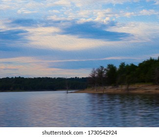 Oil Painting Effect On Bull Shoals Lake