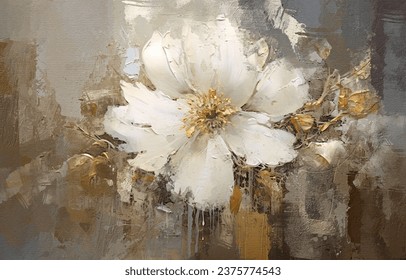 Pintura aceite con flores