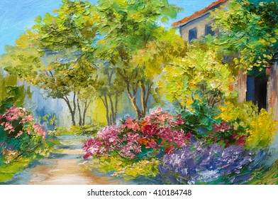 Oil Painting - House In The Summer Forest