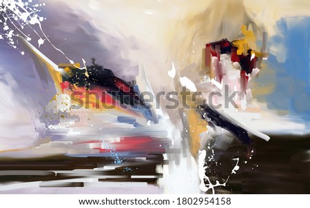 Oil painting imitation, modern abstraction - long and short strokes