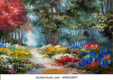 Oil Painting Landscape - Colorful Forest