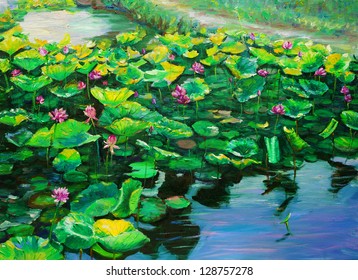 Oil Painting - Lotus