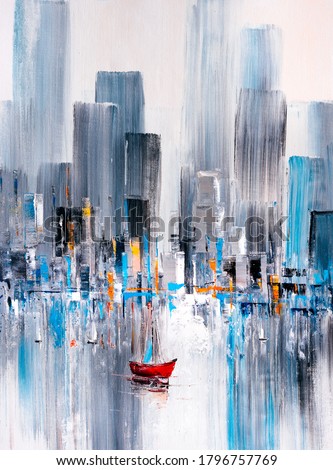 Oil Painting - Manhattan Bay, New York