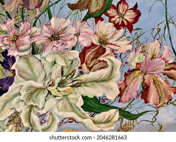 oil painting on canvas Beautiful flowers