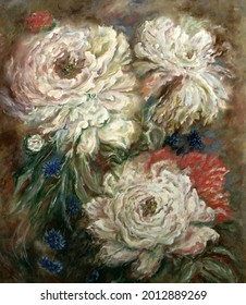 oil painting on canvas Peonies
