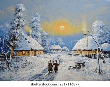 Oil paintings rural landscape