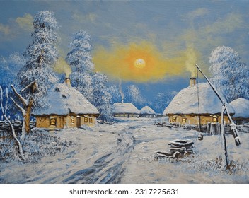 Oil paintings rural landscape