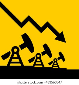 Oil Price Fall Graph. 