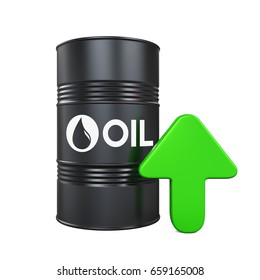 Oil Price Up Illustration. 3D Rendering