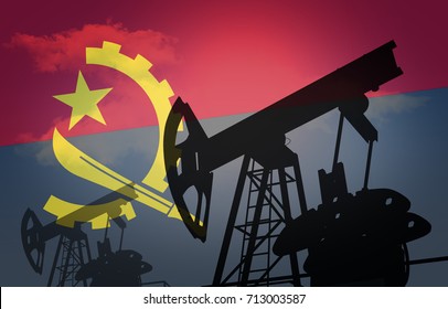 Oil Production In Angola (3d-illustration)