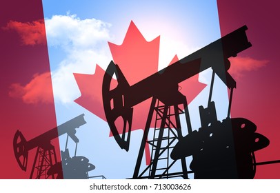 Oil Production In Canada (3d-illustration)