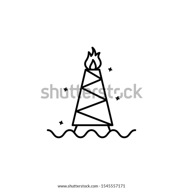 Oil rig fuel\
water icon. Simple line, outline of oil industry icons for ui and\
ux, website or mobile\
application