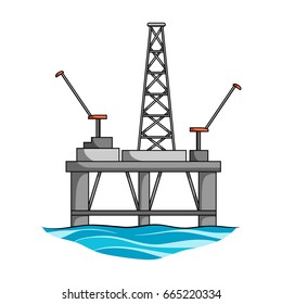 Oil Rig On Water Single Icon Stock Vector (Royalty Free) 655912123 ...