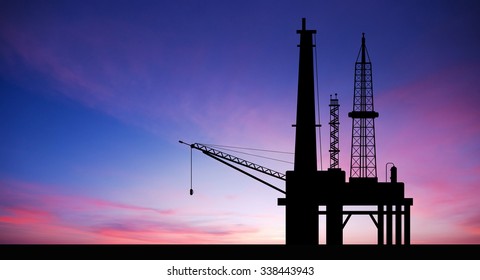 Oil Rig Platform On The Sea For Energy Industry