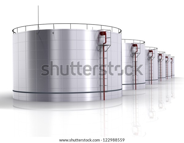 Oil Storage Tank On White Background Stock Illustration 122988559 