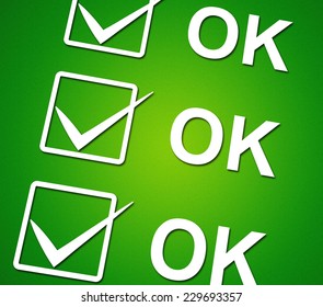 Ok Ticks Representing All Right And Affirmation