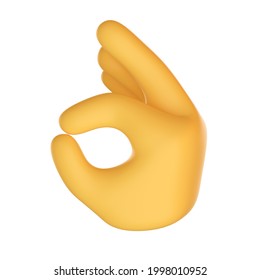 Okay Llustration. Like Finger Sign. Positive Feedback Picture. Emoji. Emoticon. Isolated On White Background. 3d Render