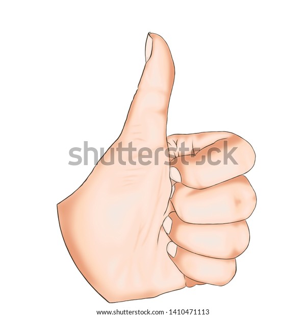 Okay Thumbs Good Job Hand Sign のイラスト素材 1410471113