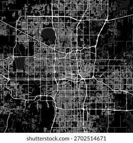 Oklahoma City City Map navigating the structured grid of the the linework reveals intersections and connections in subtle monochrome tones begin of sentence, emphasizing refined linework.