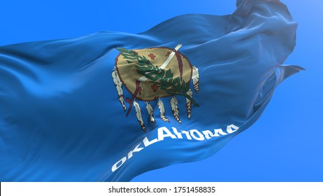 Oklahoma - United States of America State - USA - 3D realistic waving flag background