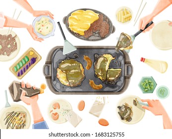 お好み焼き のイラスト素材 画像 ベクター画像 Shutterstock